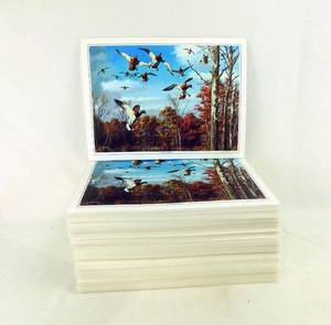 lot 135 image: Lot of 250 Vintage 1990 David Maass Sunlit Descent Laminated Placemats
