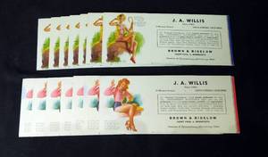 lot 136 image: Lot of 14 Vintage Earl Moran Pin Up Ink Blotter Advertisements