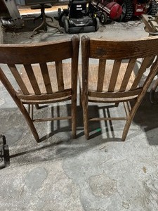 2 old wooden chairs