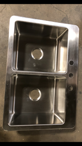 Elkay Avenue 33 in. Drop inUndermount Double Bowl 18 Gauge Stainless Steel Kitchen Sink with Bottom Grids   Customer Returns See Pictures