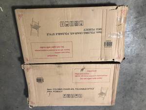 Lot of 2 Cherry Wood Contour Folding Chair (Set of 4) Customer Returns See Pictures