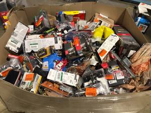 Gaylord of Assorted Door Locks and Handles Various Models and Conditions  Customer Returns See Pictures