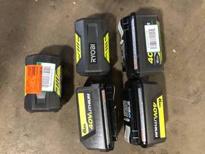 Lot of Assorted Ryobi Batteries Various Sizes and Conditions  Customer Returns See Pictures