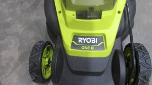 Ryobi Battery Powered Lawn Mower With Bagger and String Trimmer