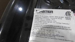 Master 42 Belt Drive Barrel Fan