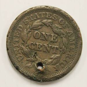 lot 7 image: 1852 One Cent Piece