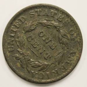 lot 13 image: Rare Nice 1833 One Cent Piece, Small Letters Error Coin, 45 % Off Rotation