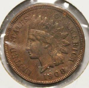 lot 50 image: Very Nice High Grade 1908 Indian Head Penny, Full Liberty