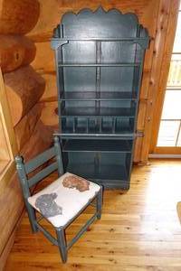 Wood Hutch and Chair