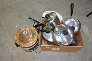 Vintage Crock Pot, Pots and Pans, George Foreman Grill