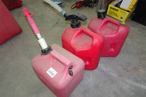 3 Small Plastic Gas Cans