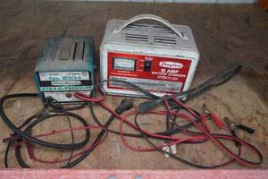 2 Battery Chargers - Dayton 10 Amp, Silver Beauty 4 Amp