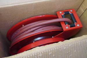 Speedaire Spring Driven Retractable Hose Reel with Rubber Hose