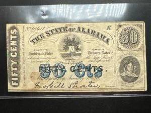 1863 .50 Cent Currency Note from Alabama