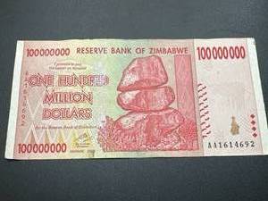 Genuine 100,000,000 Bill from Zimbabwe