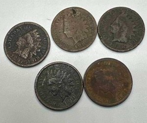1887, 1888, 1889, 1890, and 1891 Indian Head Pennies