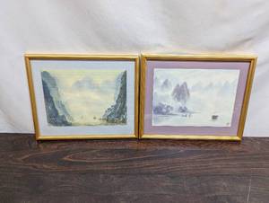 Pair of Asian Watercolor Prints