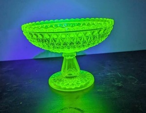 Uranium Glass Pedestal Dish
