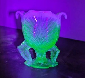 Blue Glass Uranium Vase