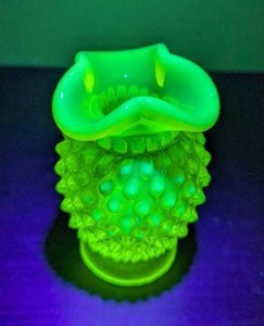 Uranium Glass Hobnail Vase
