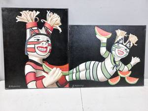 Roger Pickering Pair of Kachinas with Watermelon