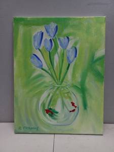 Roger Pickering Fish Bowl with Flowers
