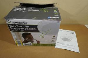 Homewerks Bath Fan with Bluetooth Speaker and LED Light