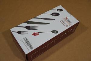 Tribal Cooking Flat Black Flatware -49 Pieces