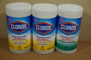 3 Canisters of Clorox Disinfecting Wipes