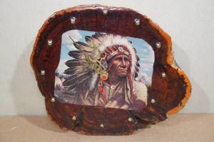 Vintage Wooden Handmade Lakota Sioux Clock