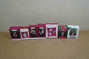 7 Hallmark Keepsake Christmas Ornaments -Angel Hare, Dear Santa, Yule Logger