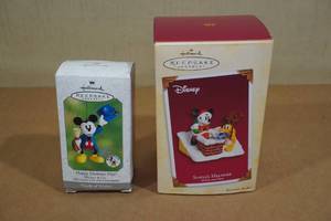 2 Hallmark Keepsake Disneys Mickey Mouse Christmas Ornaments