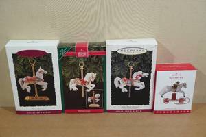 4 Hallmark Keepsake PonyCarousel Christmas Ornaments