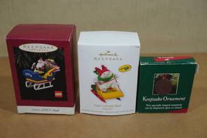 3 Hallmark Keepsake Christmas Ornaments -Lego, Crayola, Oreo