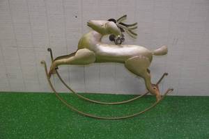 Metal Rocking Reindeer Christmas Dcor