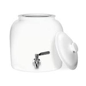 Geo Solid White Crock Drink Dispenser