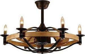 32 Rustic Farmhouse Ceiling Fan with Lights -BlackBrown