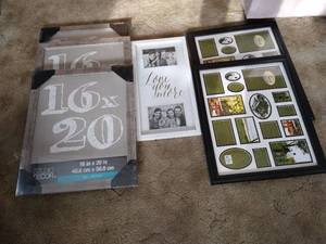 lot 20 image: (3) 16x20 Picture Frames, Wall Decor, & (2) Family Collages - New Items