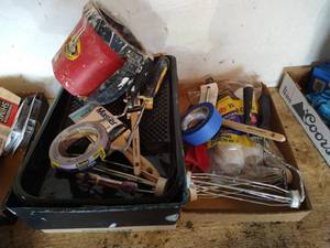 lot 103 image: Painting Lot - (2) Trays Of Rollers, Heads, Brushes, Trays, And Tapes