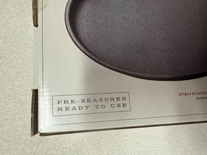 Pre-Seasoned Cast Iron Round Griddle - New In Box.