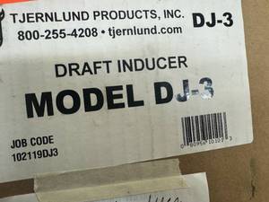 Draft Inducer. Model DJ-3. New in box