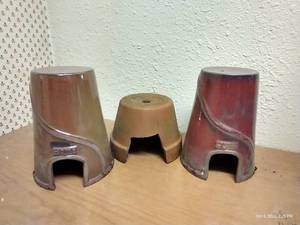 lot 41 image: (3) Decorative Terra Cotta Pots