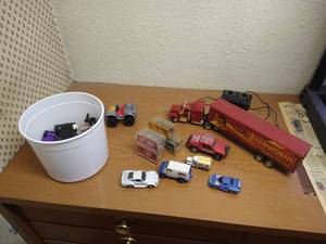 lot 83 image: Bucket Of Vintage & Misc. Toys, RC Semi