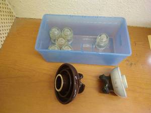 lot 86 image: Tote Of Electrical Insulators