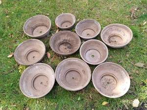 lot 109 image: (10) Shallow Terra Cotta Planters - Various Sizes
