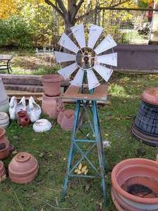 lot 110 image: Metal Standing Wind MillWeather Vane