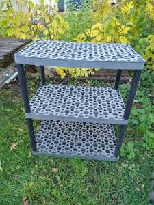 lot 116 image: Heavy Duty Plastic 3-Shelf OutdoorGarden Storage