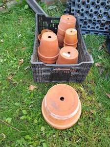 lot 119 image: (13) Terra Cotta Misc. Pots & (6) Trays