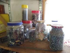 lot 139 image: Multiple Jars Of Misc. Hardware