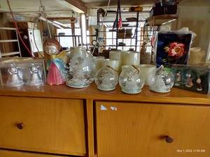 lot 218 image: Christmas Lot With Glass Ornaments, Battery Operated Candles, And Misc.